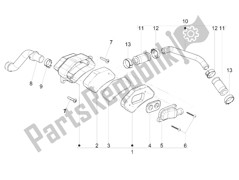 All parts for the Secondary Air Box of the Piaggio NRG Power DD 50 2016