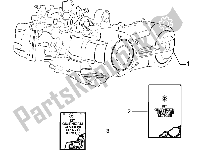 Toutes les pièces pour le Moteur, Assemblage du Piaggio X9 500 Evolution 2006