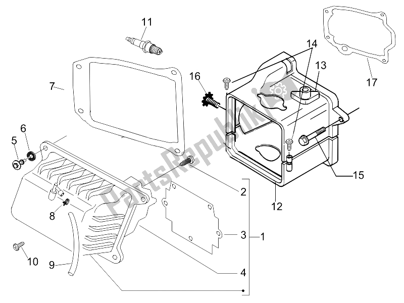 Toutes les pièces pour le Le Couvre-culasse du Piaggio FLY 100 4T 2008