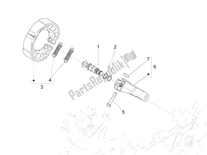All parts for the Rear Brake - Brake Jaw of the Piaggio Liberty 150 4T 3V IE LEM 2014