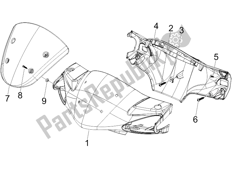 Toutes les pièces pour le Couvertures De Guidon du Piaggio Liberty 50 4T Sport 2006