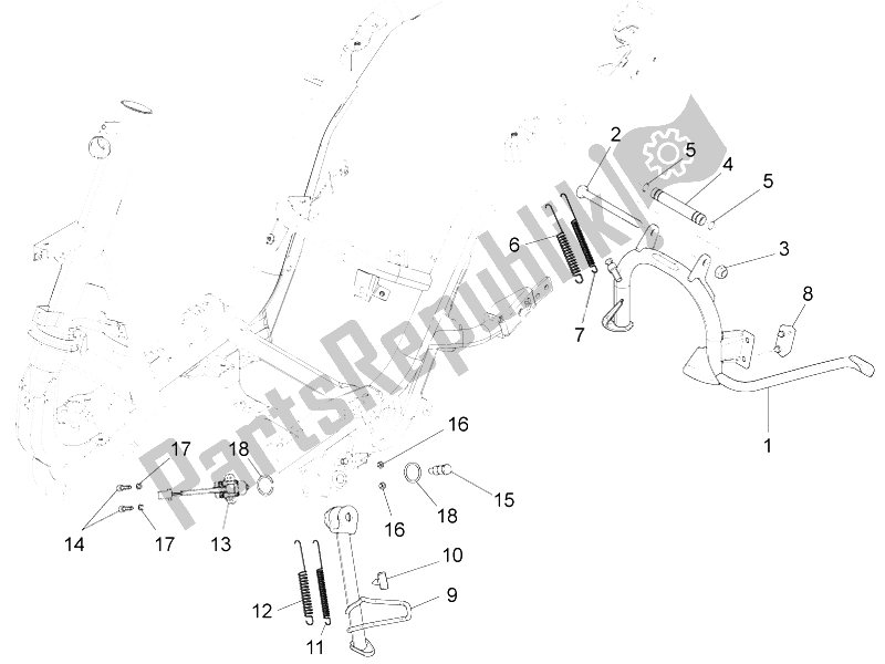 Toutes les pièces pour le Des Stands du Piaggio FLY 50 4T 4V 2012