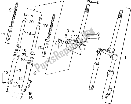 Tutte le parti per il Forcella Anteriore del Piaggio Diesis 50 2001