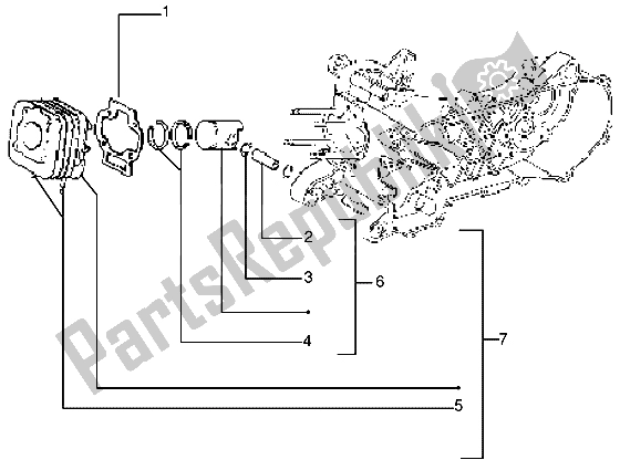 Toutes les pièces pour le Axe De Cylindre-piston-poignet, Assy du Piaggio ZIP 50 1995