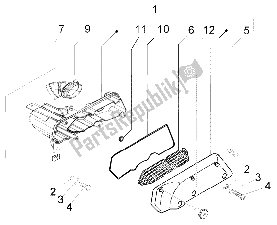 Toutes les pièces pour le Purificateur D'air du Piaggio FLY 50 2T 2004