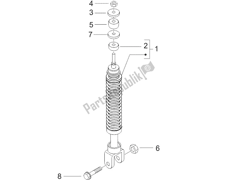 Tutte le parti per il Sospensione Posteriore - Ammortizzatore / I del Piaggio NRG Power DD H2O CH 50 2011