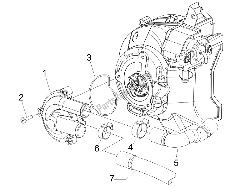 Todas las partes para Bomba De Enfriamiento de Piaggio X8 125 Premium Euro 3 2007
