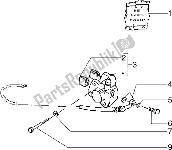 Tutte le parti per il Pinza Freno-cilindro Freno Anteriore del Piaggio Skipper 125 1998