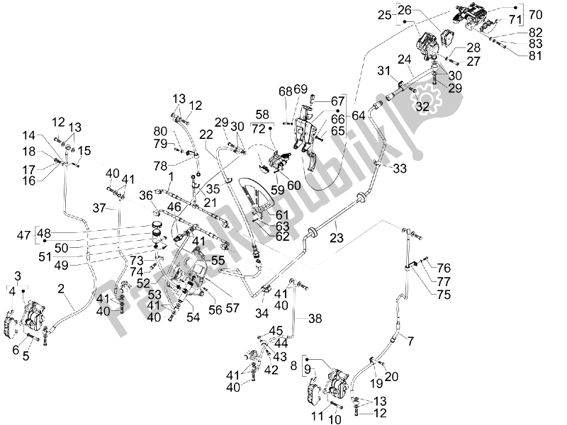 Wszystkie części do Przewody Hamulcowe - Zaciski Piaggio MP3 250 IE LT 2008