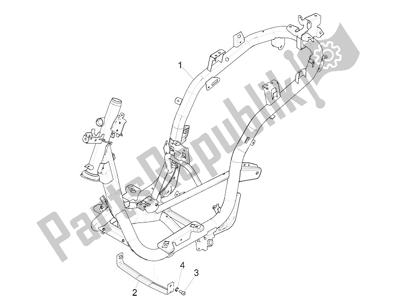 All parts for the Frame/bodywork of the Piaggio Medley 125 4T IE ABS 2016