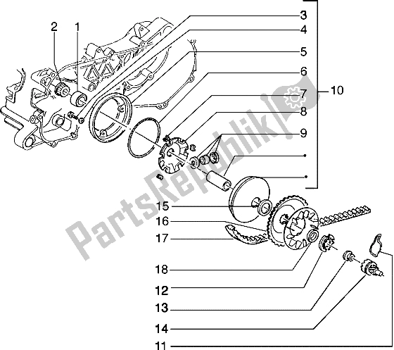 Tutte le parti per il Puleggia Motrice del Piaggio Typhoon 125 X 2000