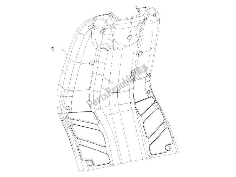 All parts for the Front Glove-box - Knee-guard Panel of the Piaggio Typhoon 50 2T E2 2009