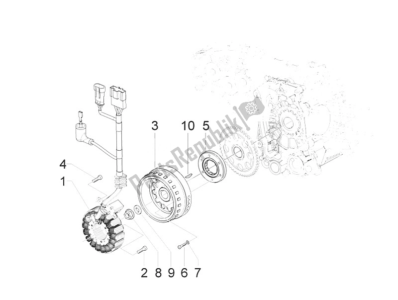 Toutes les pièces pour le Volant Magnéto du Piaggio MP3 400 IE LT Touring 2011