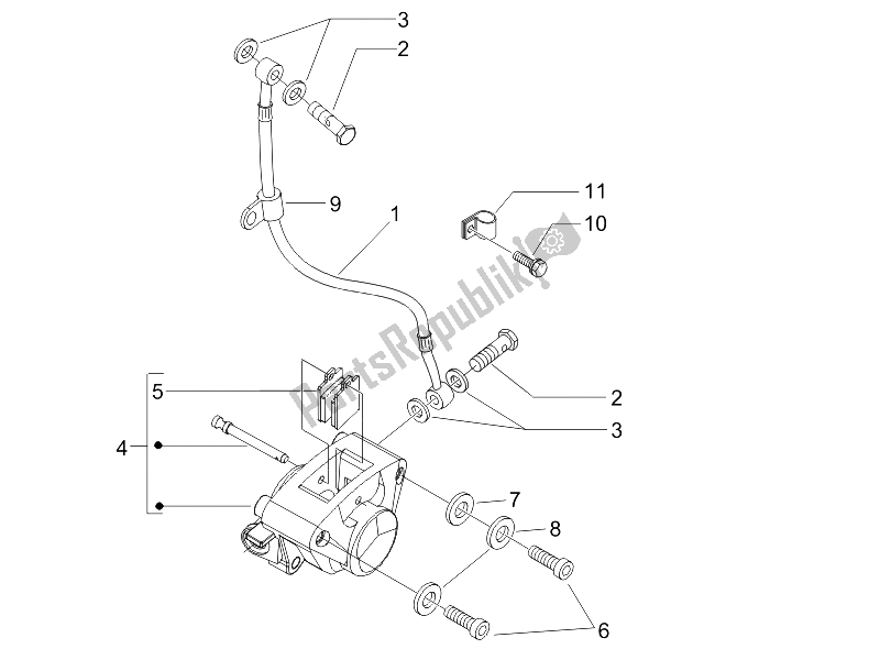 Tutte le parti per il Tubi Dei Freni - Pinze del Piaggio Liberty 50 4T PTT B NL 2006