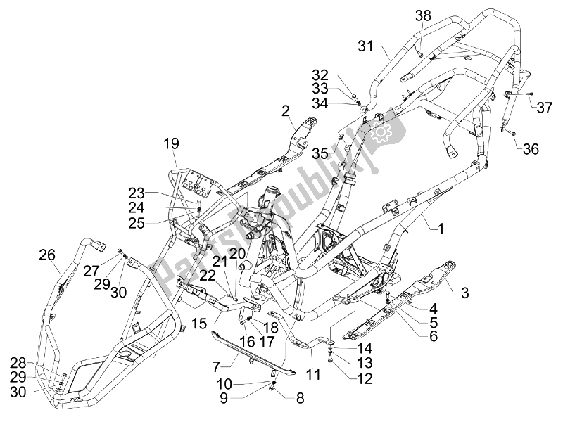 Toutes les pièces pour le Cadre / Carrosserie du Piaggio MP3 500 USA 2007