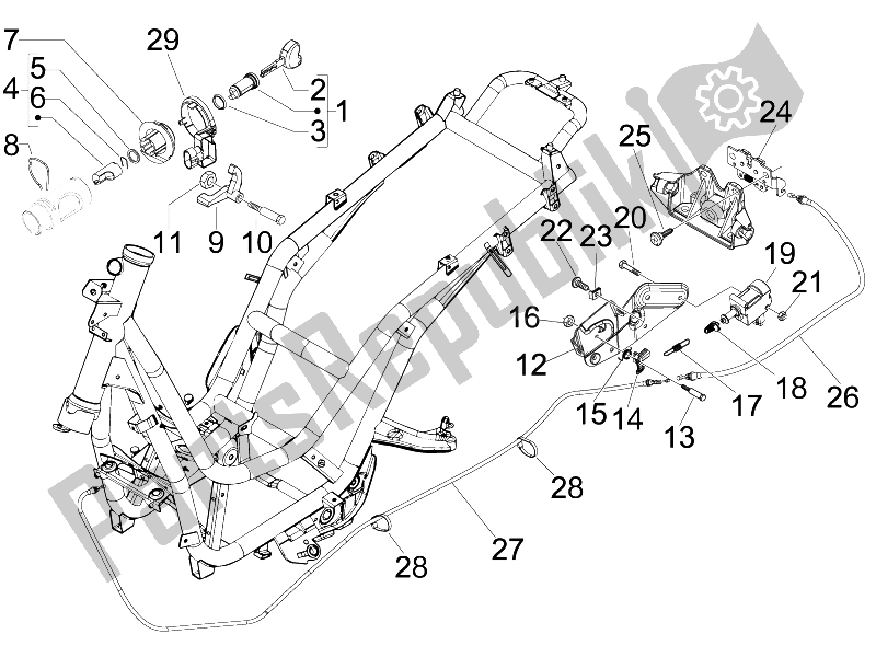 All parts for the Locks of the Piaggio BV 500 Tourer USA 2008