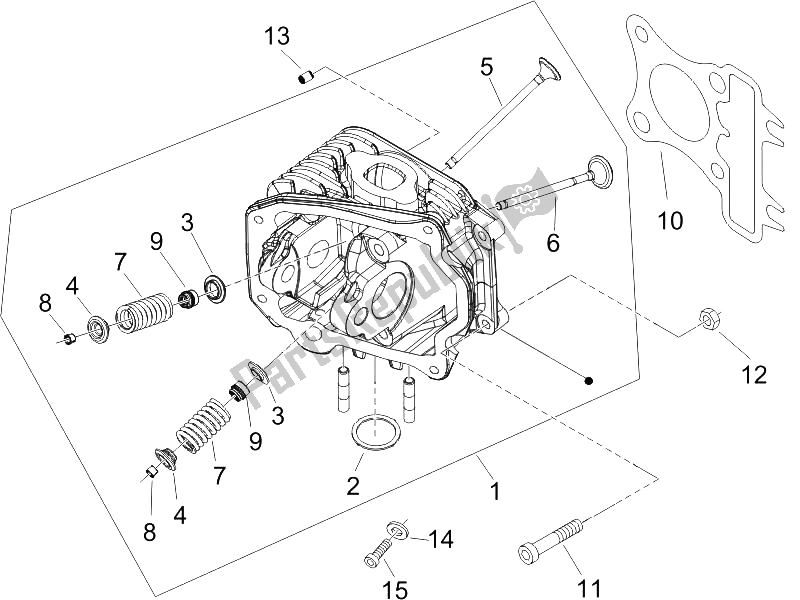 Toutes les pièces pour le Unité De Tête - Valve du Piaggio Liberty 50 4T Sport 2006