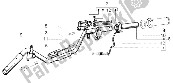 All parts for the Handlebars Component Parts of the Piaggio FLY 150 4T 2004