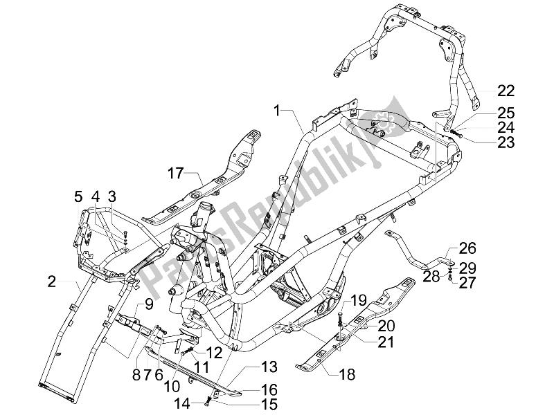 Todas las partes para Frame de Piaggio MP3 400 IE LT Sport 2008