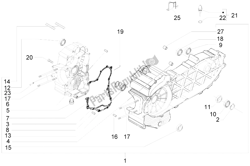 Todas las partes para Caja Del Cigüeñal de Piaggio MP3 400 IE MIC USA 2009