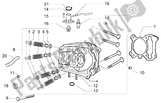 Toutes les pièces pour le Soupapes De Tête du Piaggio X8 125 2004