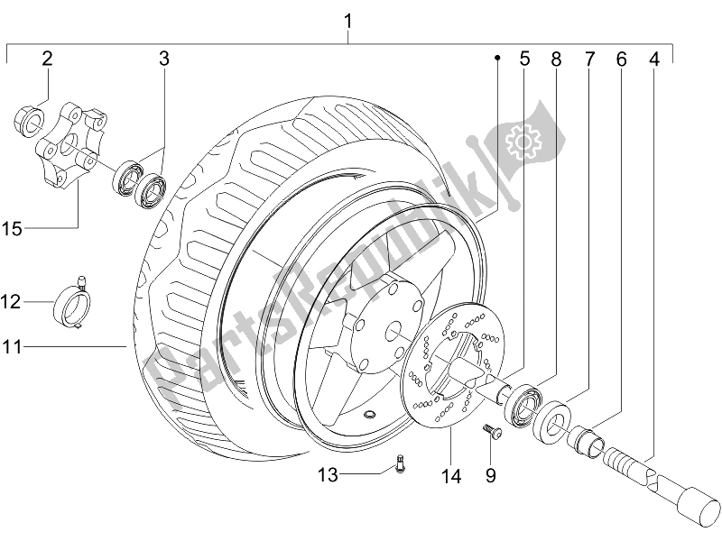 Toutes les pièces pour le Roue Avant du Piaggio X8 125 Premium Euro 3 2007