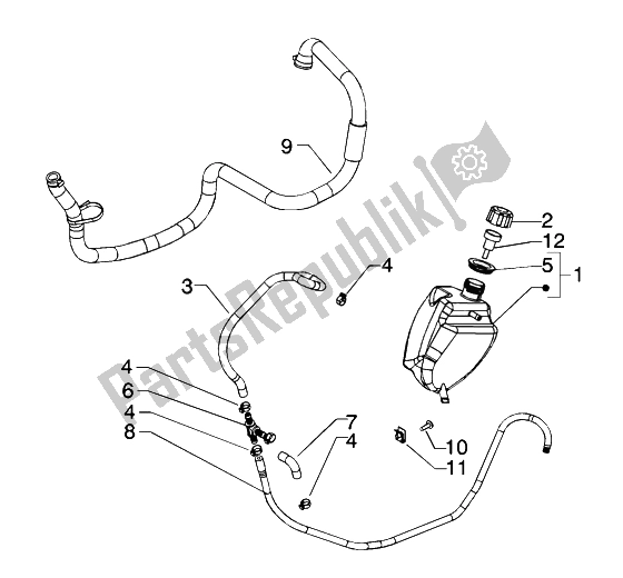 Todas las partes para Tubería De Enfriamiento de Piaggio Beverly 200 2002