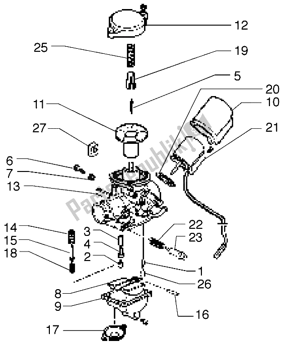 Tutte le parti per il Carburatore (2) del Piaggio Free 100 2004