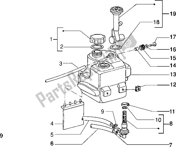 Tutte le parti per il Serbatoio Di Carburante del Piaggio Typhoon 50 XR 2000