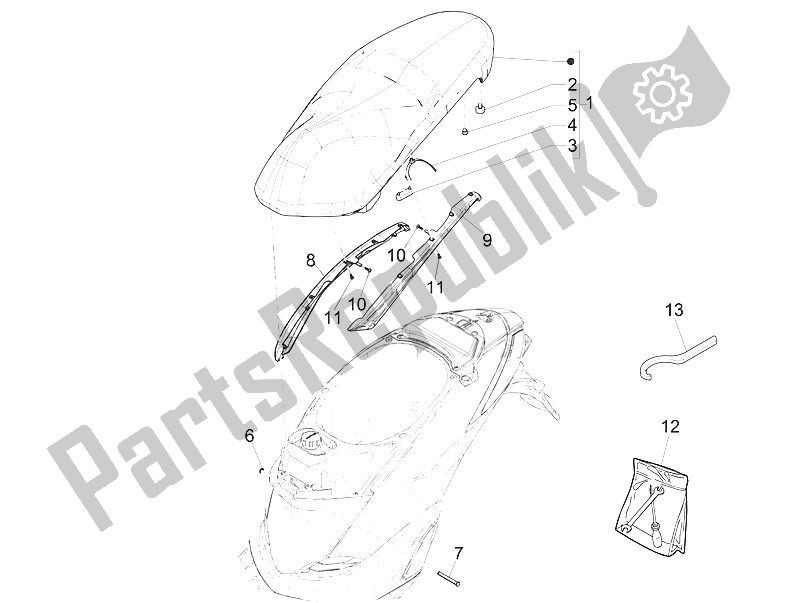 Toutes les pièces pour le Selle / Sièges du Piaggio Liberty 150 Iget 4T 3V IE ABS Asia 2016