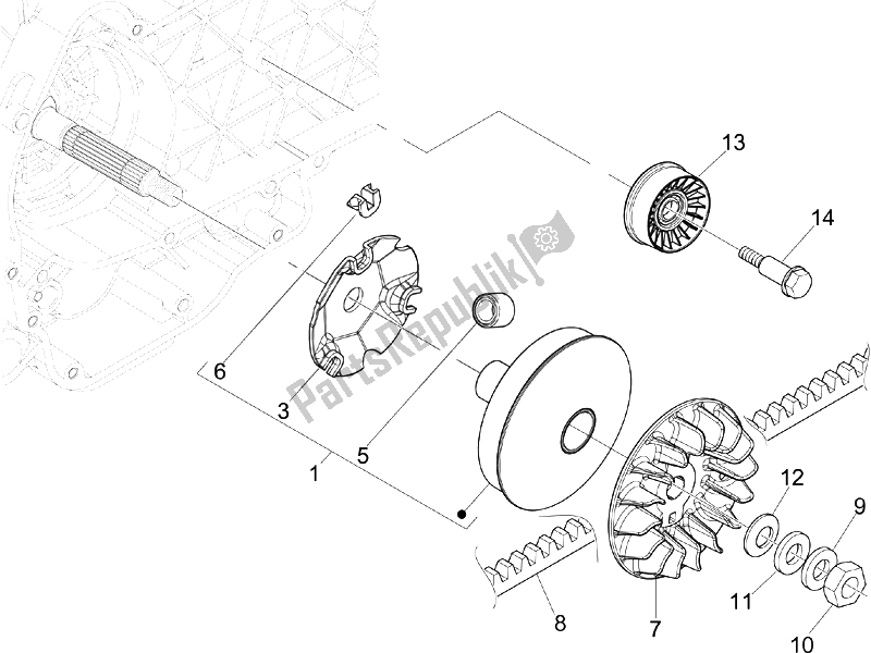 Toutes les pièces pour le Poulie Motrice du Piaggio Beverly 250 Cruiser E3 2007