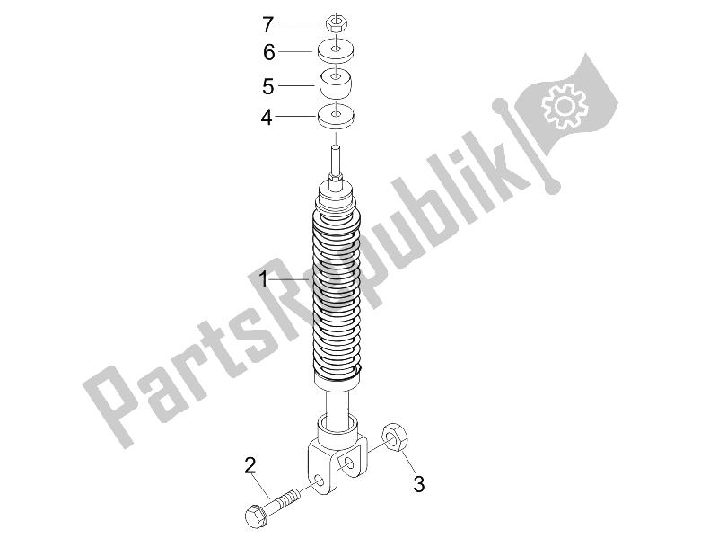 Toutes les pièces pour le Suspension Arrière - Amortisseur / S du Piaggio Liberty 50 2T 2008