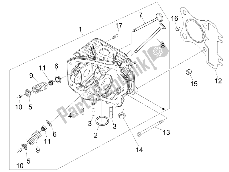 Wszystkie części do Jednostka G?ówna - Zawór Piaggio FLY 125 4T E3 2007