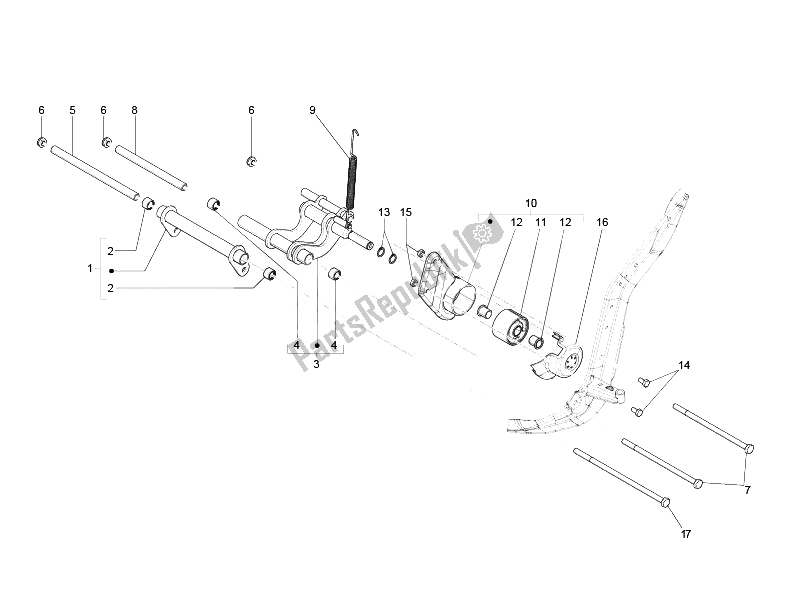 Toutes les pièces pour le Bras Oscillant du Piaggio Liberty 125 4T Delivery E3 2007