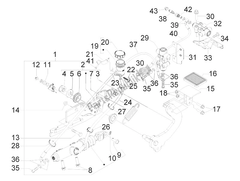 Toutes les pièces pour le Pédales De Commande - Leviers du Piaggio MP3 400 IE LT Touring 2011