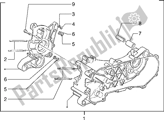 Todas las partes para Caja Del Cigüeñal de Piaggio Hexagon 150 1994