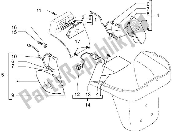 All parts for the Tail Lamp of the Piaggio X9 250 2006