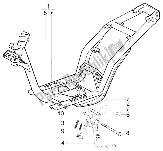 Tutte le parti per il Cavalletto Centrale del Piaggio Liberty 200 Leader RST 2002