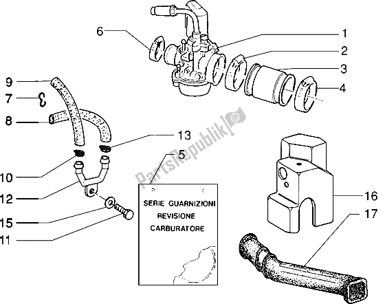 All parts for the Carburettor of the Piaggio NRG MC3 50 2002