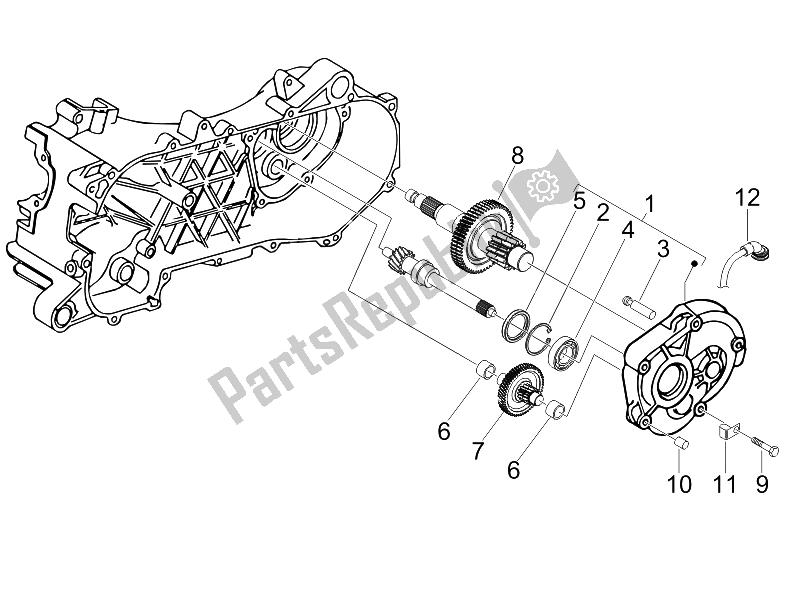 All parts for the Reduction Unit of the Piaggio Liberty 50 2T 2006