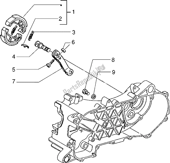 All parts for the Brake Lever of the Piaggio NTT 50 1995