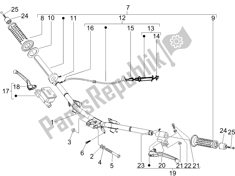 Toutes les pièces pour le Guidon - Master Cil. Du Piaggio NRG Power DT Serie Speciale D 50 2007