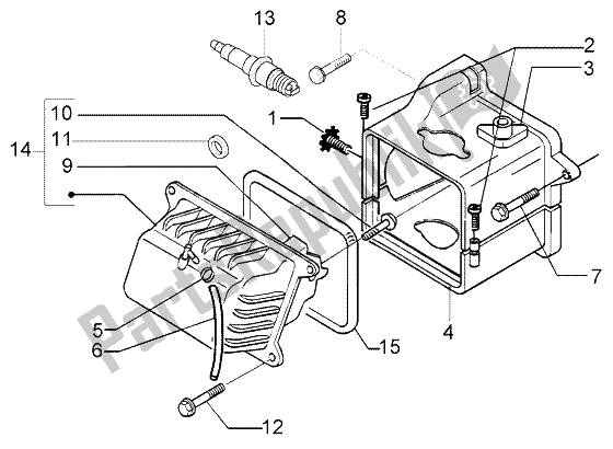 Todas las partes para Cubierta De Tapa De Cilindro de Piaggio FLY 50 4T 2004