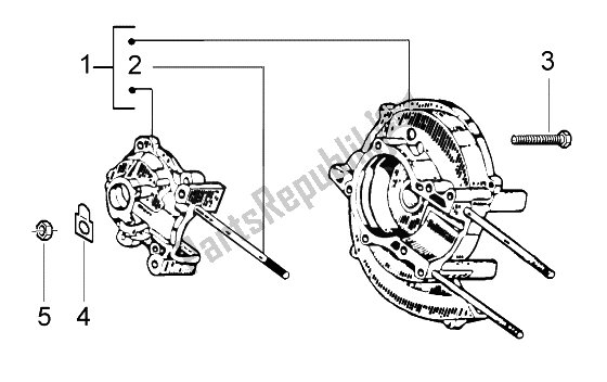 All parts for the Crankase, Assy. Of the Piaggio Ciao 50 2002