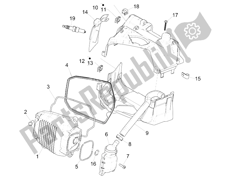 Todas las partes para Cubierta De Tapa De Cilindro de Piaggio Liberty 125 4T Delivery E3 2009