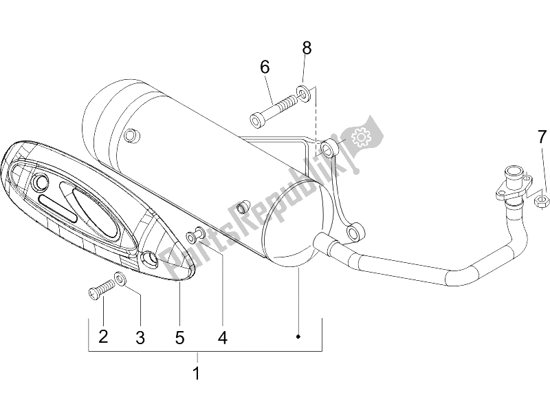 Toutes les pièces pour le Silencieux du Piaggio ZIP 100 4T 2006