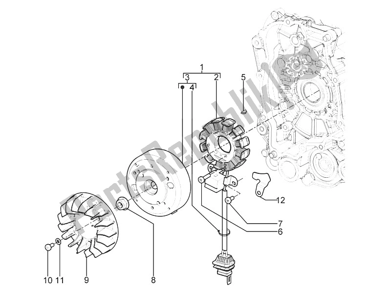 Todas las partes para Volante Magneto de Piaggio Typhoon 50 2T E3 CH 2011