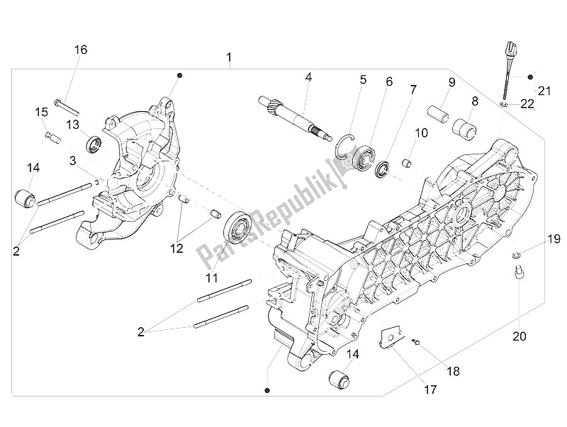 Toutes les pièces pour le Carter du Piaggio Liberty 100 4T Vietnam 2011