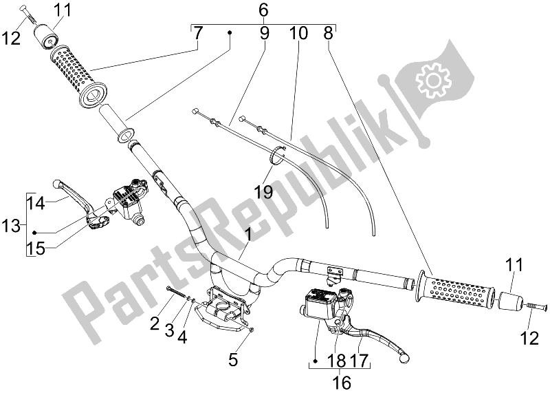 Todas las partes para Manillar - Master Cil. De Piaggio MP3 500 Sport USA 2010