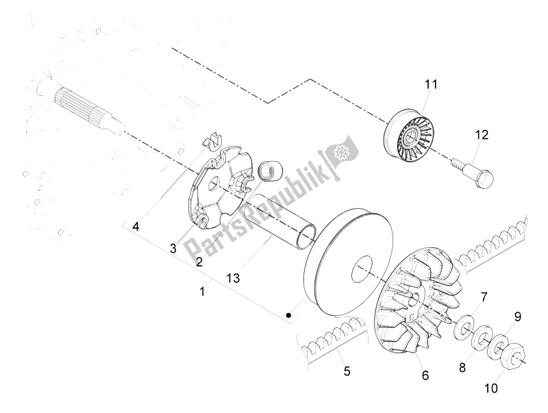 Todas las partes para Polea Motriz de Piaggio Beverly 300 RST S 4T 4V IE E3 2010